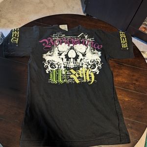 Black label T-shirt.